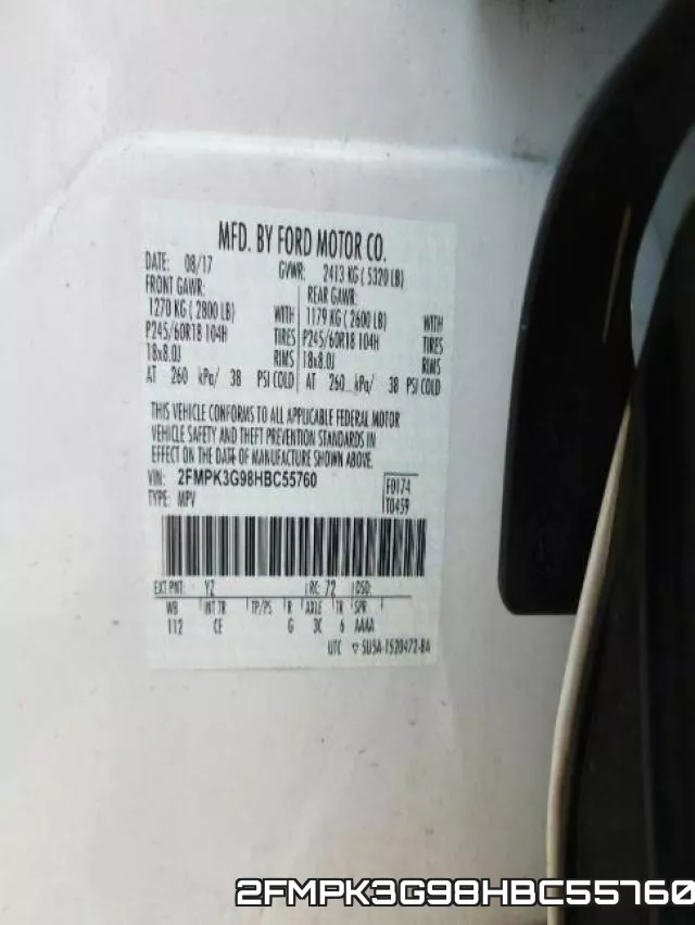 2FMPK3G98HBC55760 фото 2