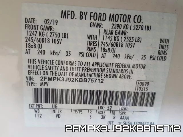 2FMPK3J92KBB75712 фото 2