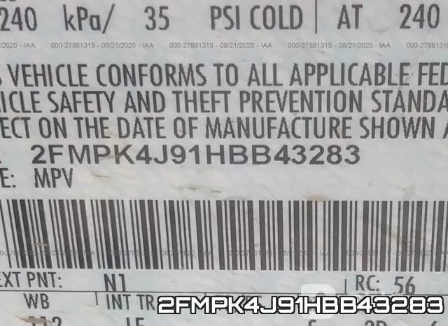 2FMPK4J91HBB43283 фото 10