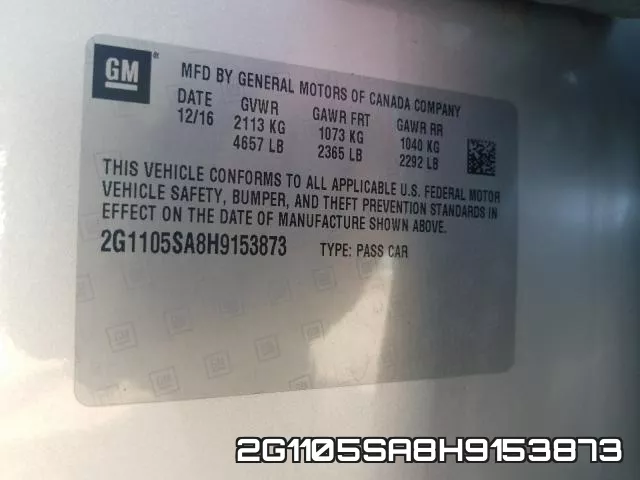 2G1105SA8H9153873 фото 2