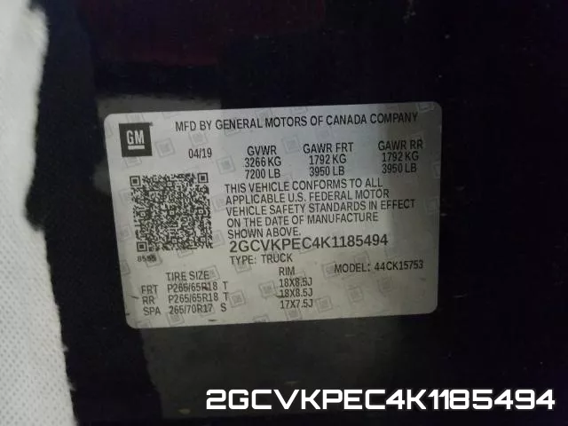 2GCVKPEC4K1185494 фото 2