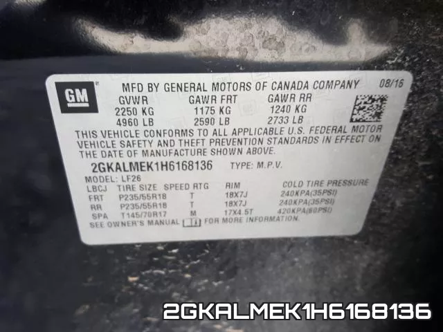 2GKALMEK1H6168136 фото 2