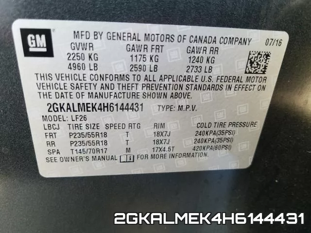 2GKALMEK4H6144431 фото 2