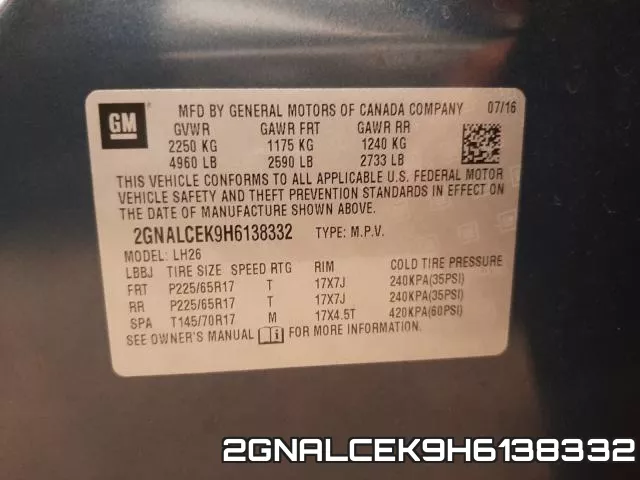 2GNALCEK9H6138332 фото 2