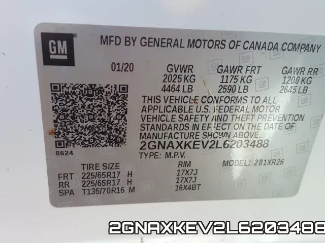 2GNAXKEV2L6203488 фото 2