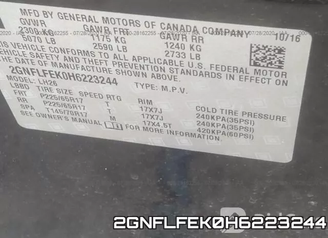 2GNFLFEK0H6223244 фото 10