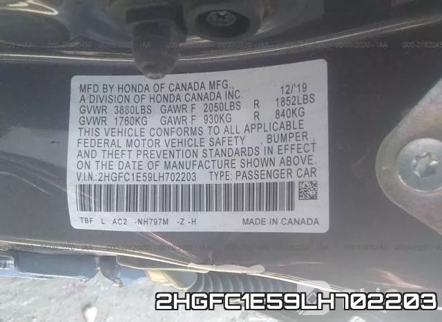 2HGFC1E59LH702203 фото 10