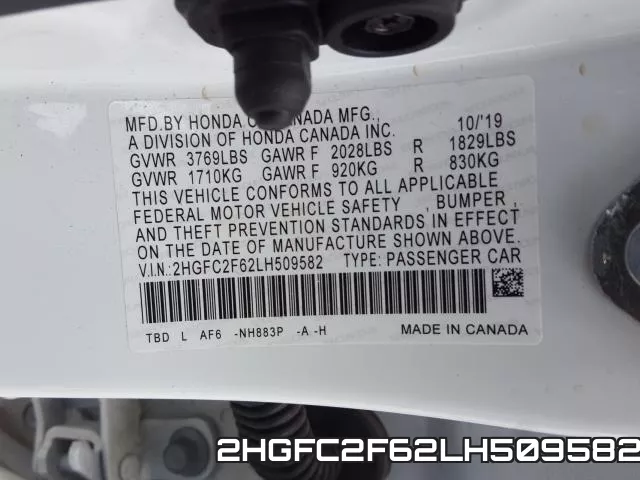 2HGFC2F62LH509582 фото 2