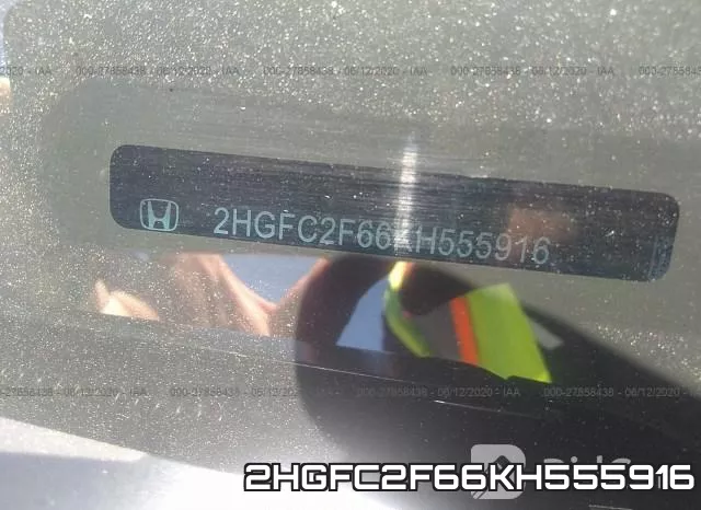 2HGFC2F66KH555916 фото 10