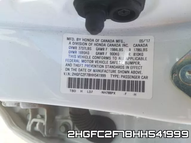 2HGFC2F78HH541999 фото 2