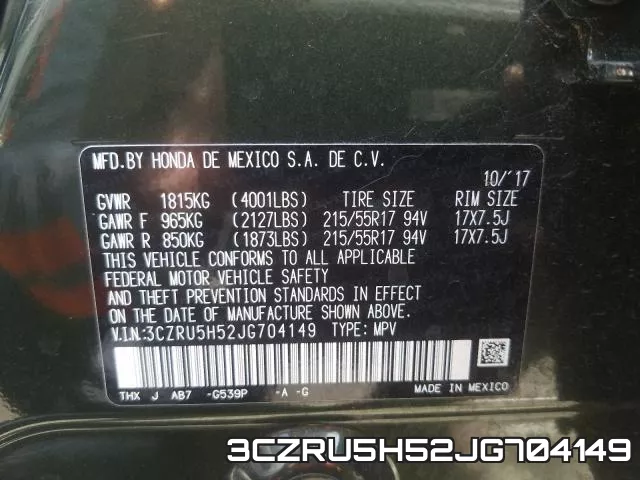 3CZRU5H52JG704149 фото 2