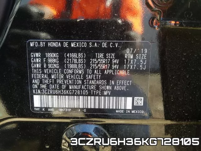 3CZRU6H36KG728105 фото 2
