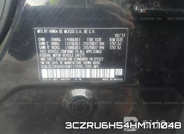 3CZRU6H54HM717048 фото 10