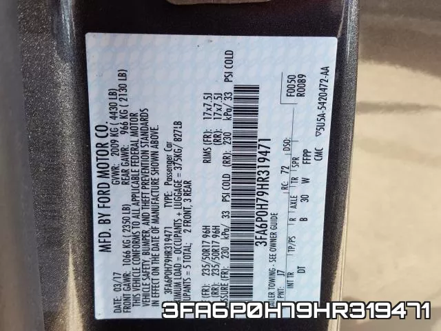 3FA6P0H79HR319471 фото 2