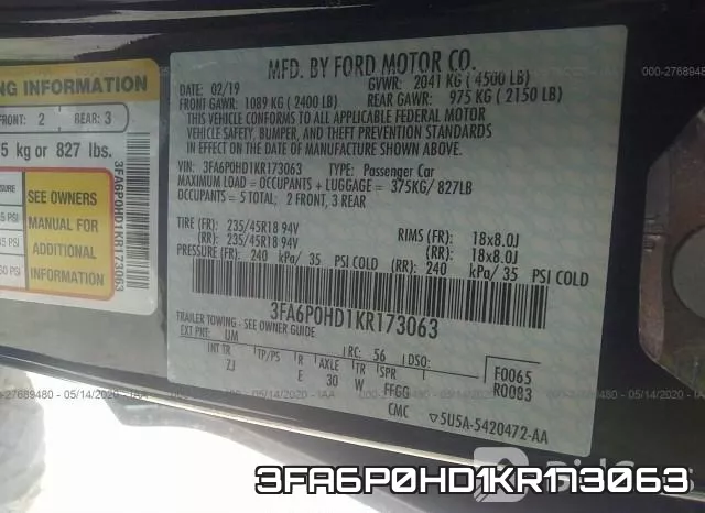 3FA6P0HD1KR173063 фото 10