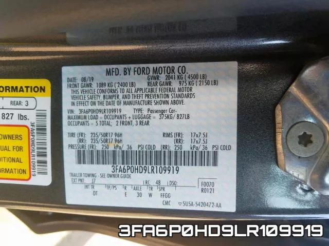 3FA6P0HD9LR109919 фото 2