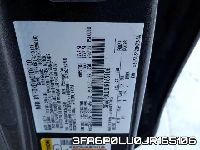 3FA6P0LU0JR165106 фото 2