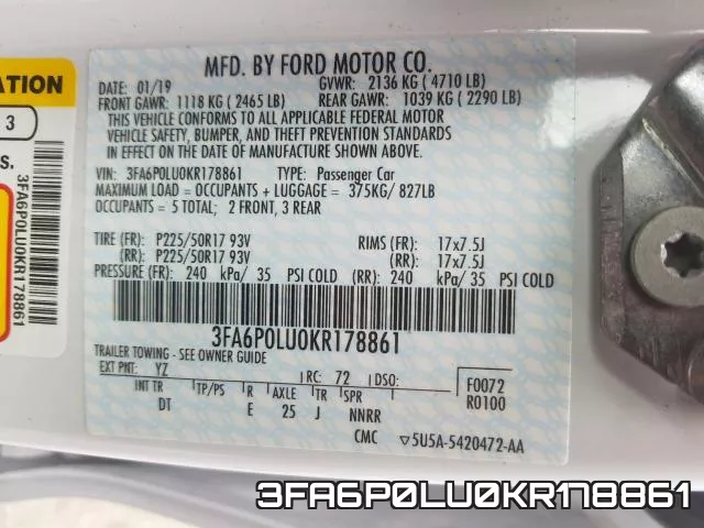 3FA6P0LU0KR178861 фото 2