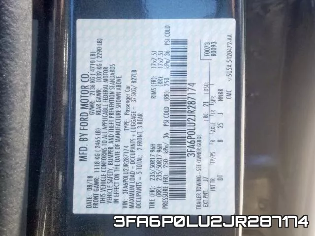 3FA6P0LU2JR287174 фото 2