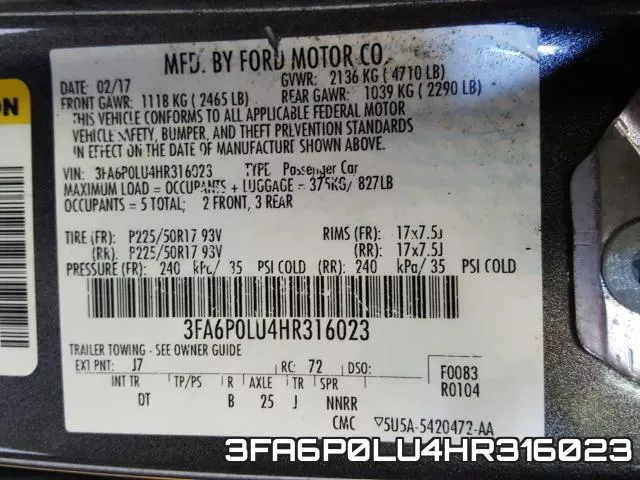 3FA6P0LU4HR316023 фото 2
