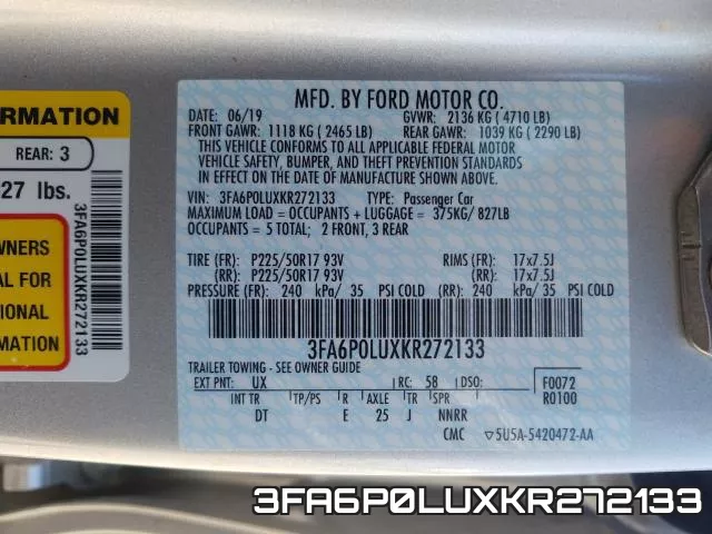 3FA6P0LUXKR272133 фото 2