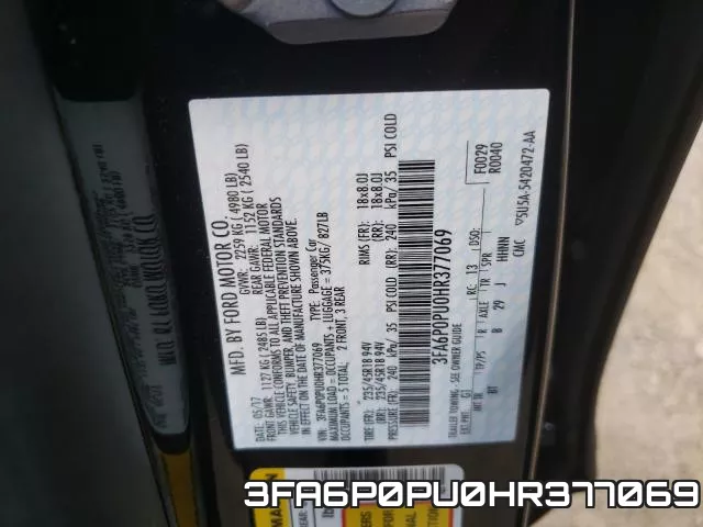3FA6P0PU0HR377069 фото 2