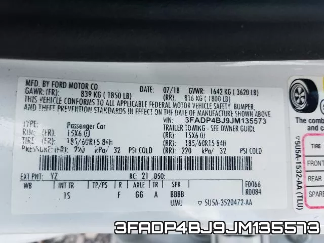3FADP4BJ9JM135573 фото 2