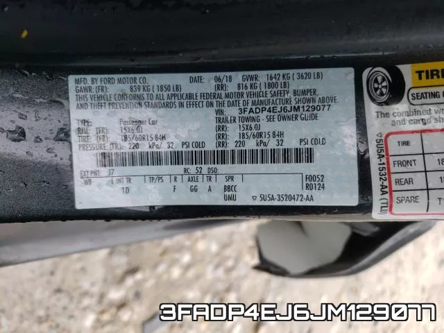 3FADP4EJ6JM129077 фото 2