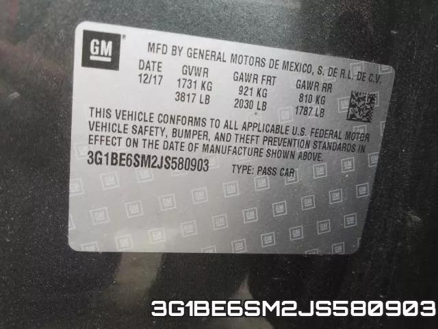 3G1BE6SM2JS580903 фото 2