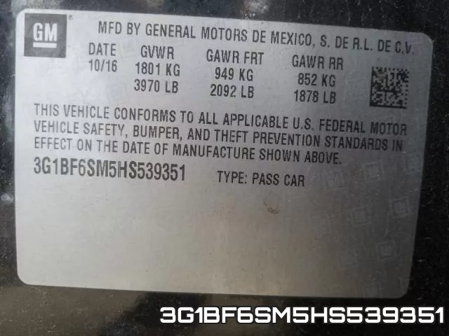 3G1BF6SM5HS539351 фото 2