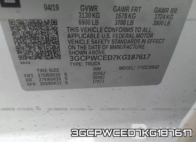 3GCPWCED7KG187617 фото 10