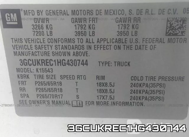 3GCUKREC1HG430744 фото 10