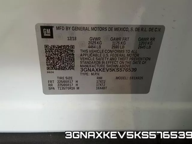 3GNAXKEV5KS576539 фото 2