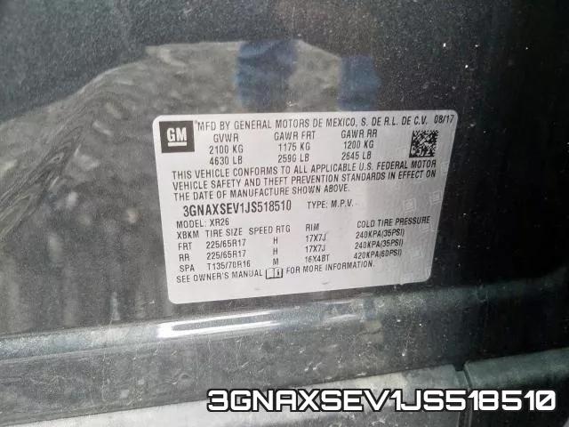 3GNAXSEV1JS518510 фото 2