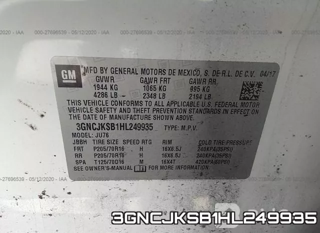 3GNCJKSB1HL249935 фото 10