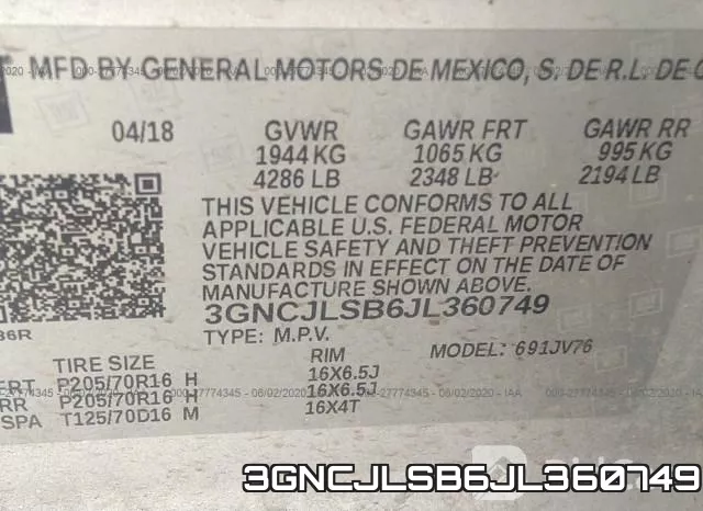 3GNCJLSB6JL360749 фото 10
