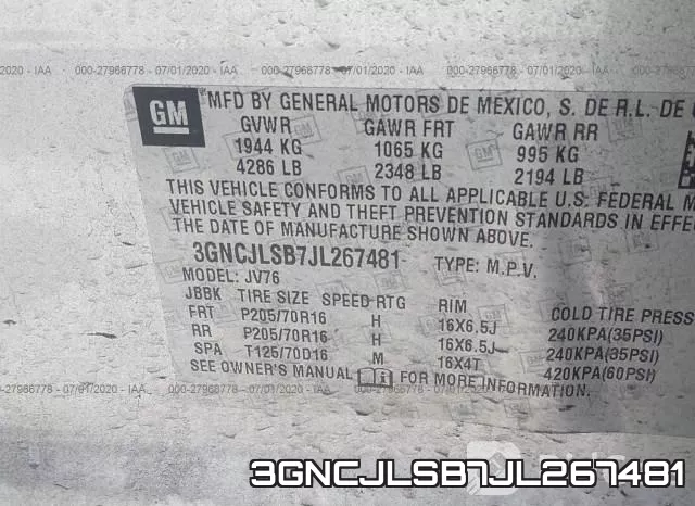 3GNCJLSB7JL267481 фото 10
