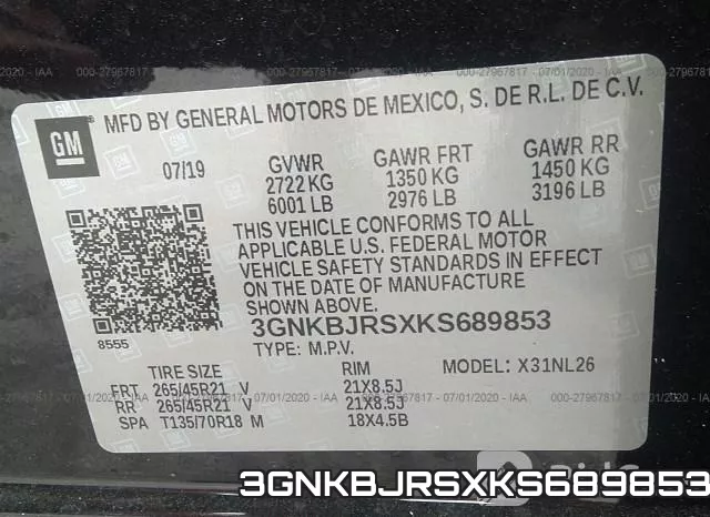 3GNKBJRSXKS689853 фото 10