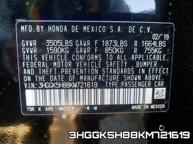 3HGGK5H88KM721619 фото 2