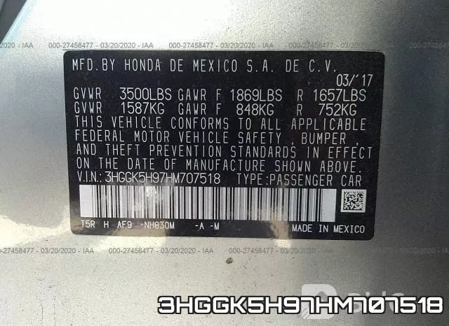 3HGGK5H97HM707518 фото 10