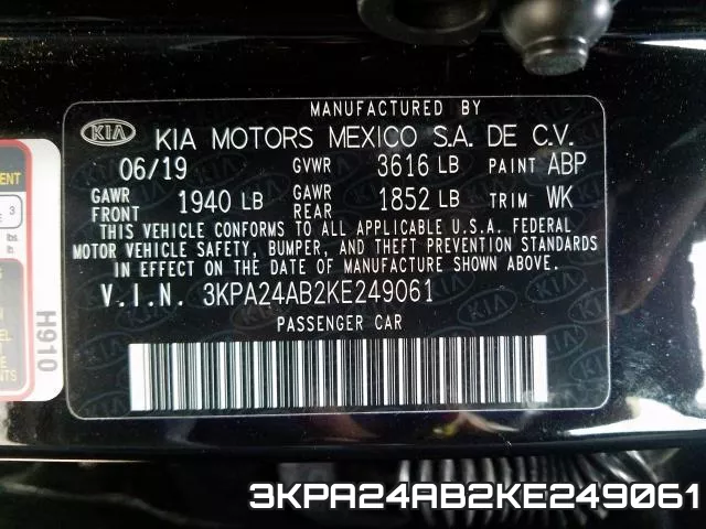 3KPA24AB2KE249061 фото 2