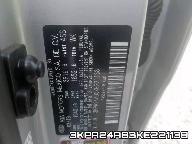 3KPA24AB3KE221138 фото 2