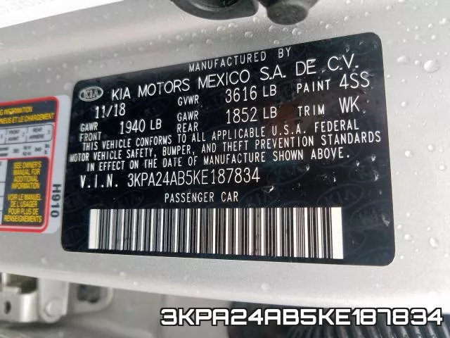 3KPA24AB5KE187834 фото 2