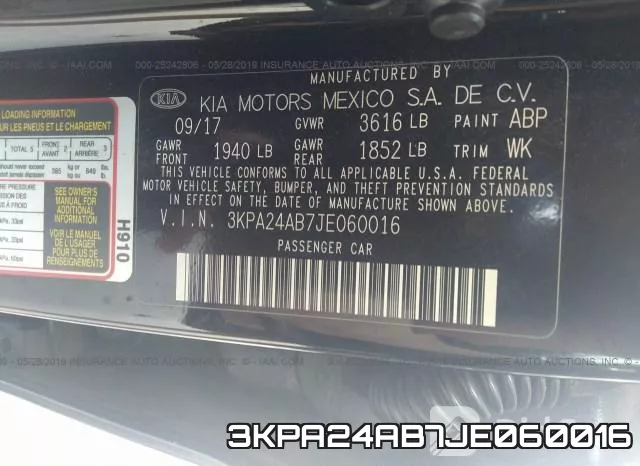3KPA24AB7JE060016 фото 10