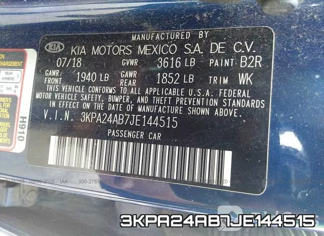 3KPA24AB7JE144515 фото 10