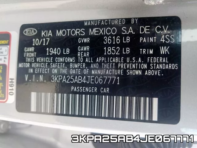 3KPA25AB4JE067771 фото 2