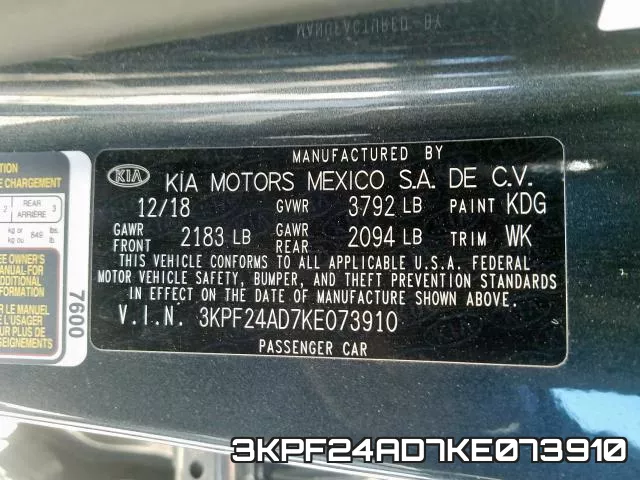 3KPF24AD7KE073910 фото 2