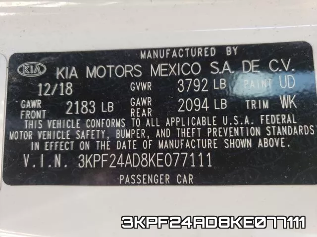 3KPF24AD8KE077111 фото 2