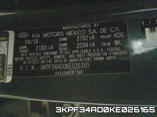 3KPF34AD0KE026165 фото 2