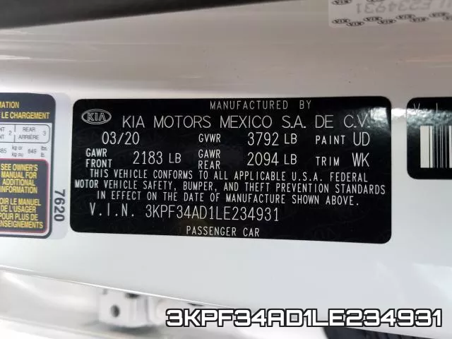 3KPF34AD1LE234931 фото 2
